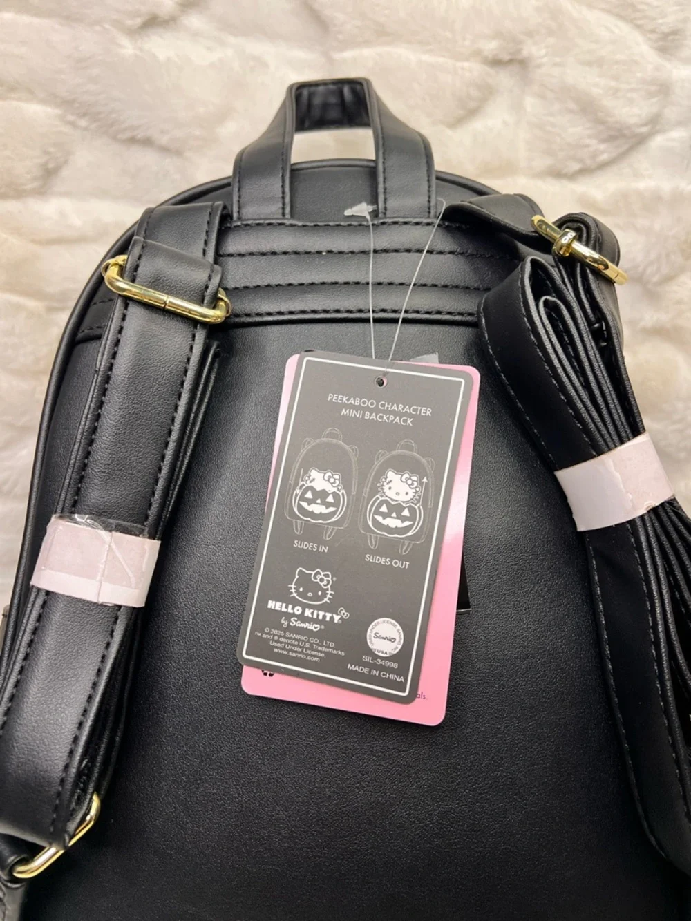 Hello Kitty Black Halloween Backpack with pumpkins & ghosties - Picture 6 of 8